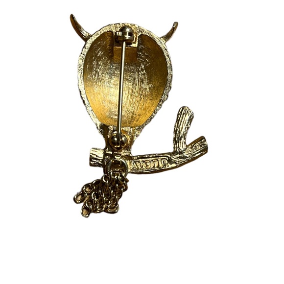 Vintage Avon Gold Tone Googley Eye Owl Brooch - Picture 3 of 3